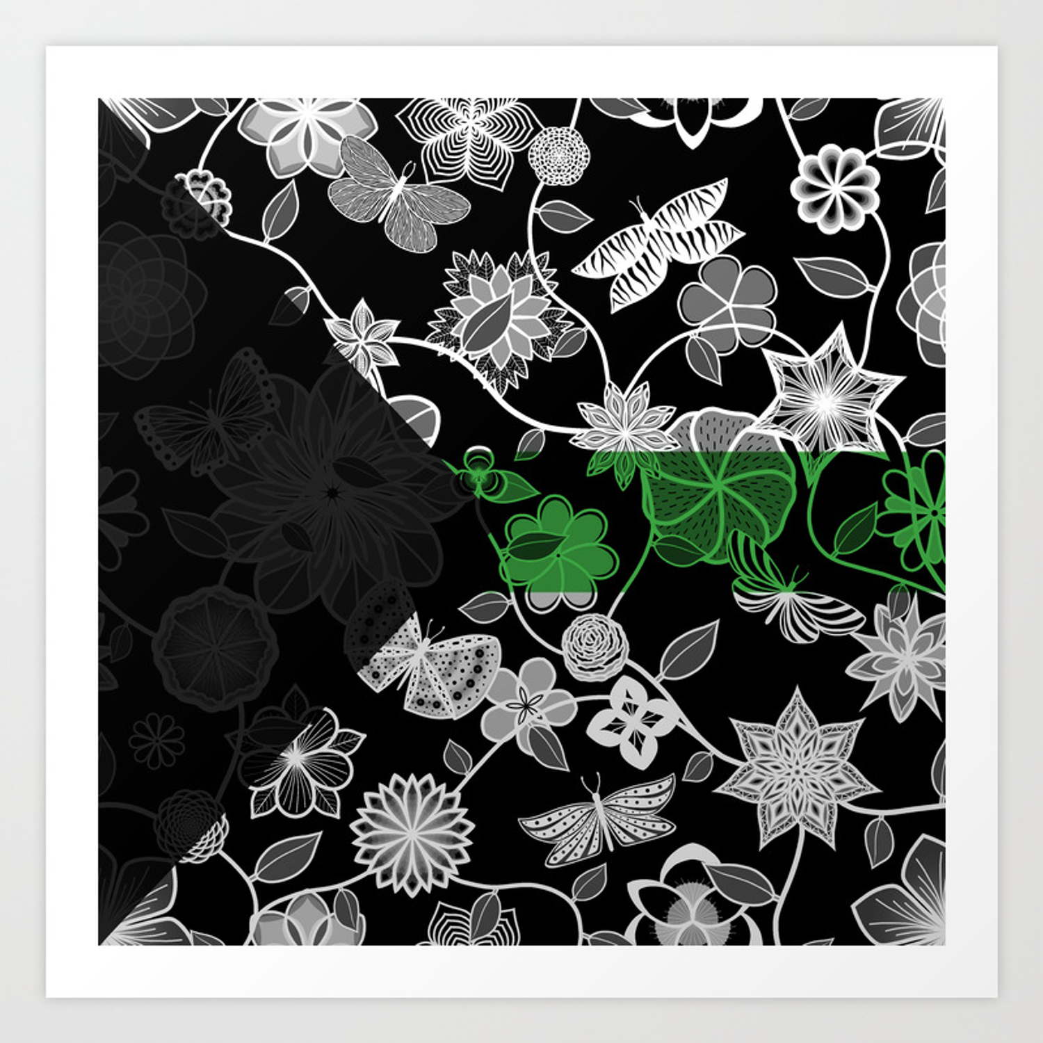 Butterfly Garden Pride Flag Series Demiromantic Art Print By