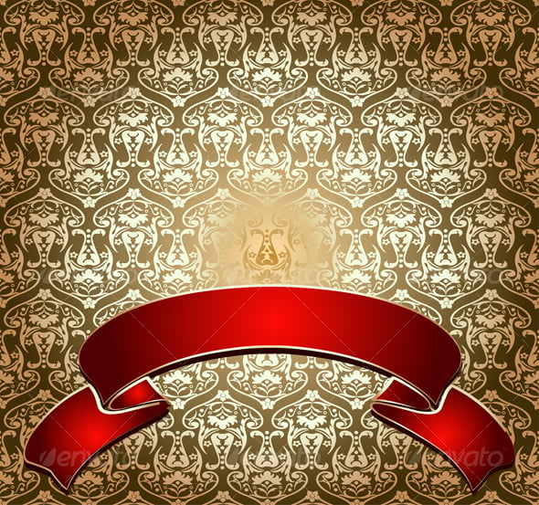 Red Banner Over Gold Wallpaper   Backgrounds Decorative 590x553