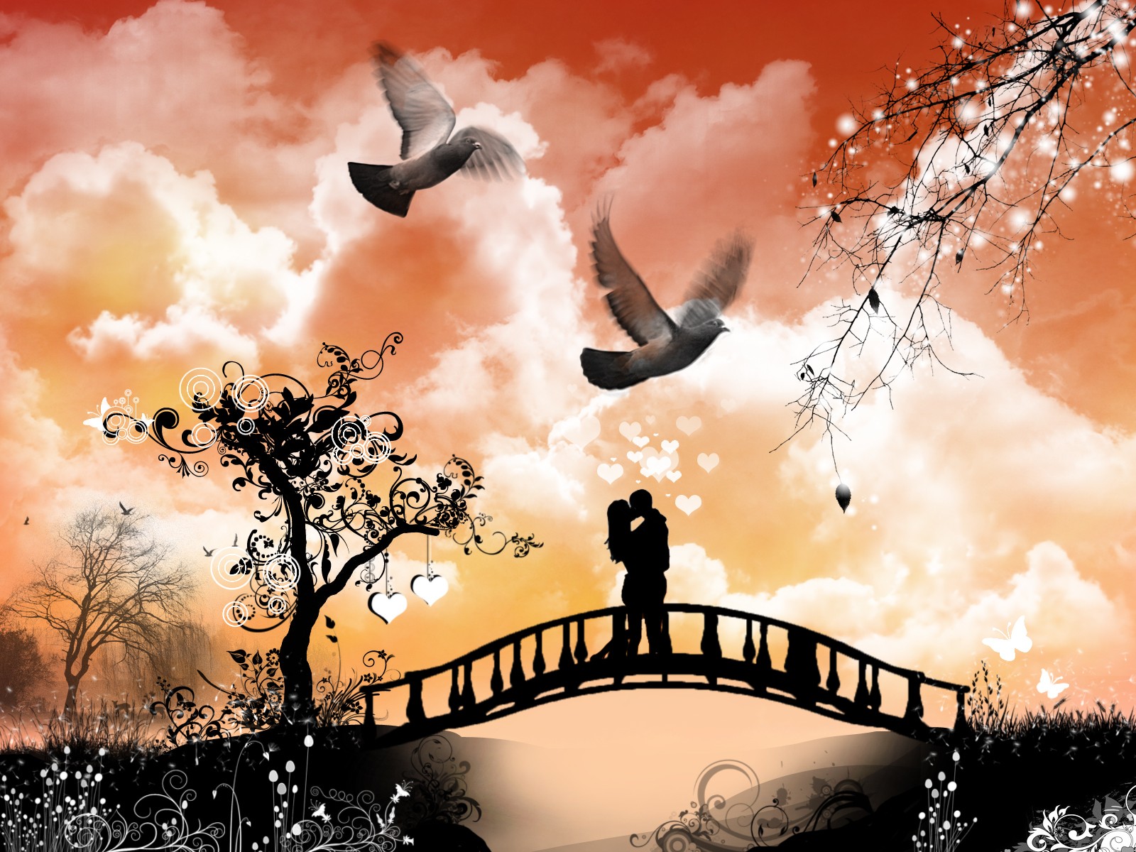 Wallpaper Collection Romantic Love Couple kissing