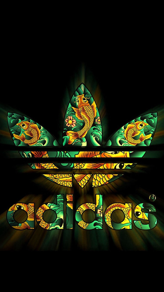 Adidas Dark Logo Pattern Shiny iPhone Se Wallpaper