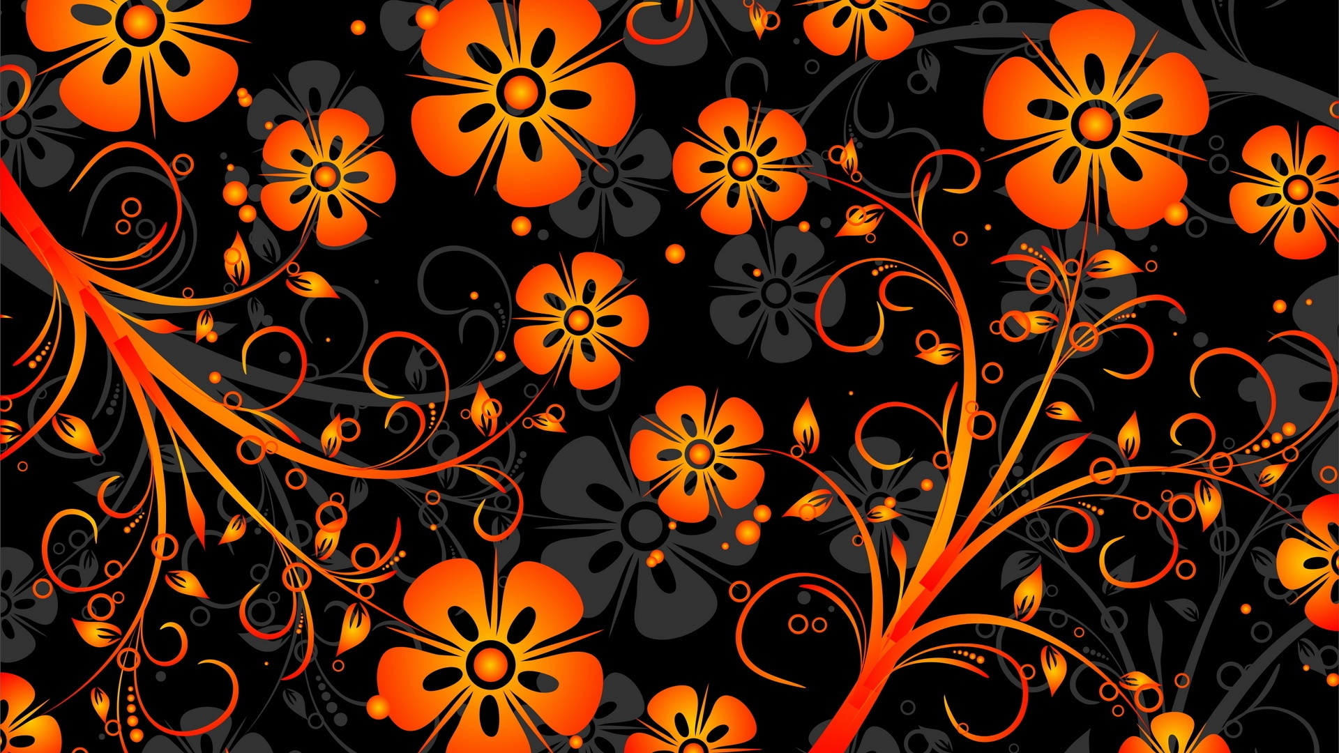 Orange Flowers Texture Vector Wallpaper