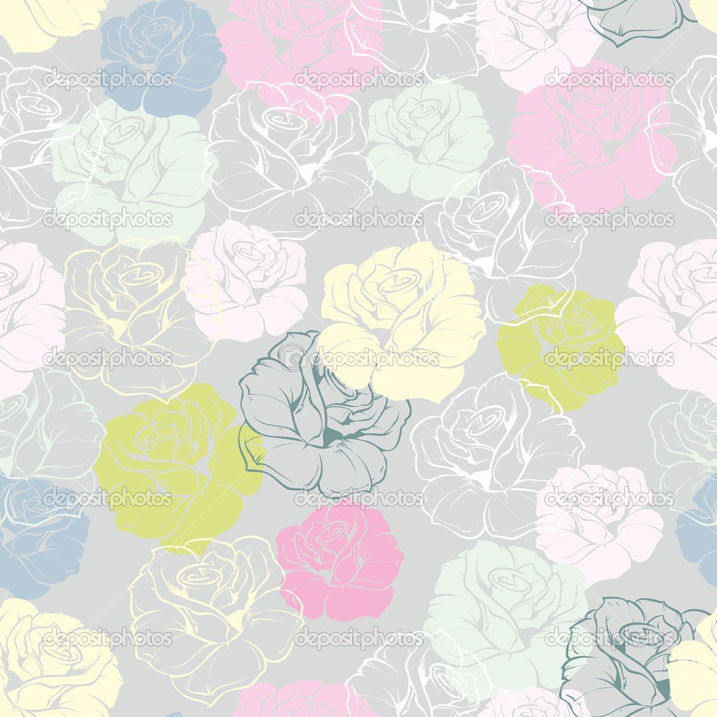 Mint And Pink Pattern Seamless floral vector pattern