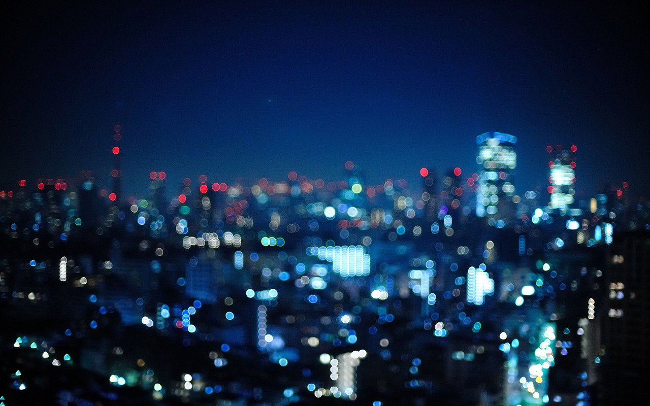 Blurry city lights wallpaper