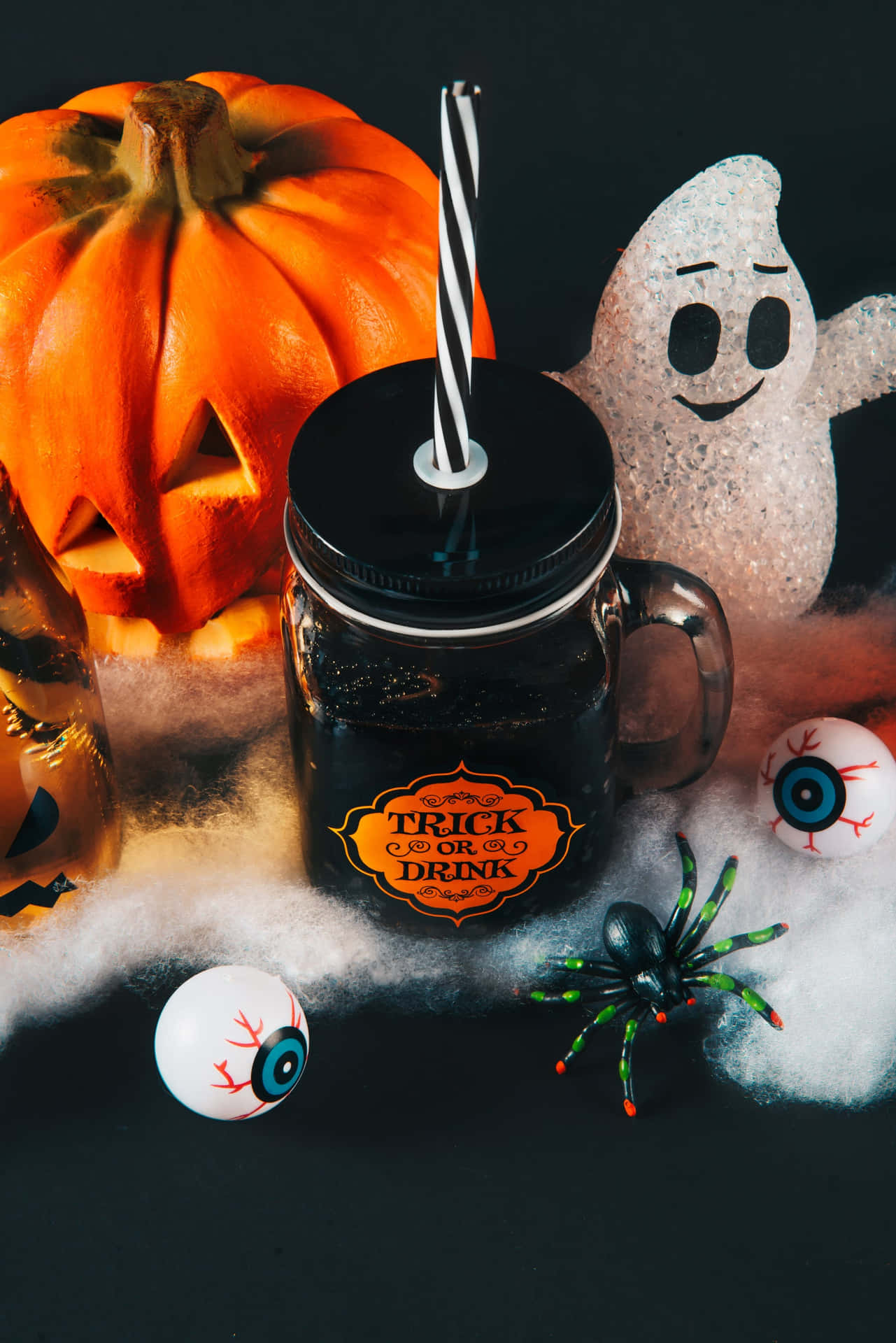 Trick Or Drink Fall Halloween iPhone Wallpaper