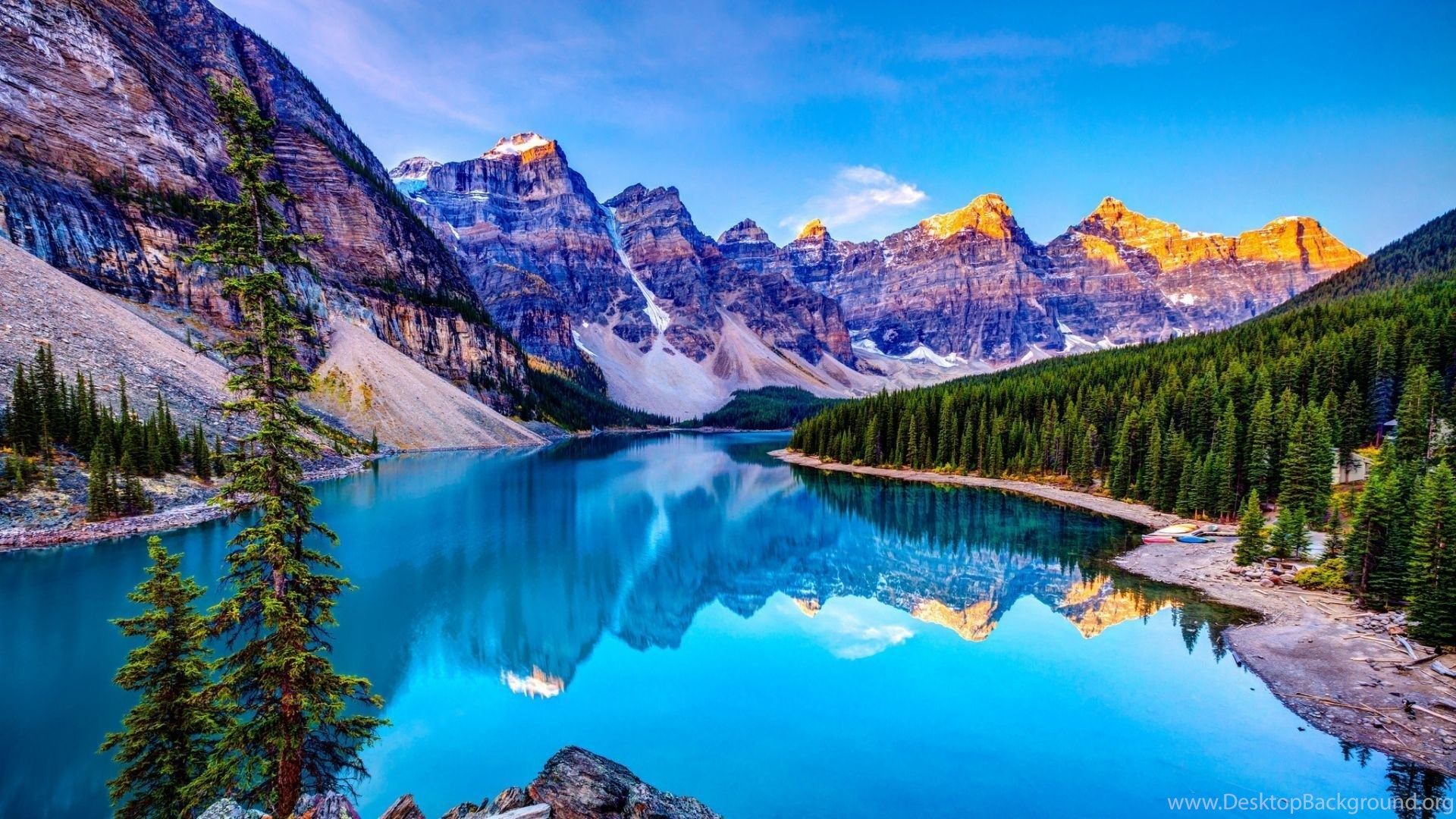 Mountain Lake HD Nature Desktop Wallpaper Moraine