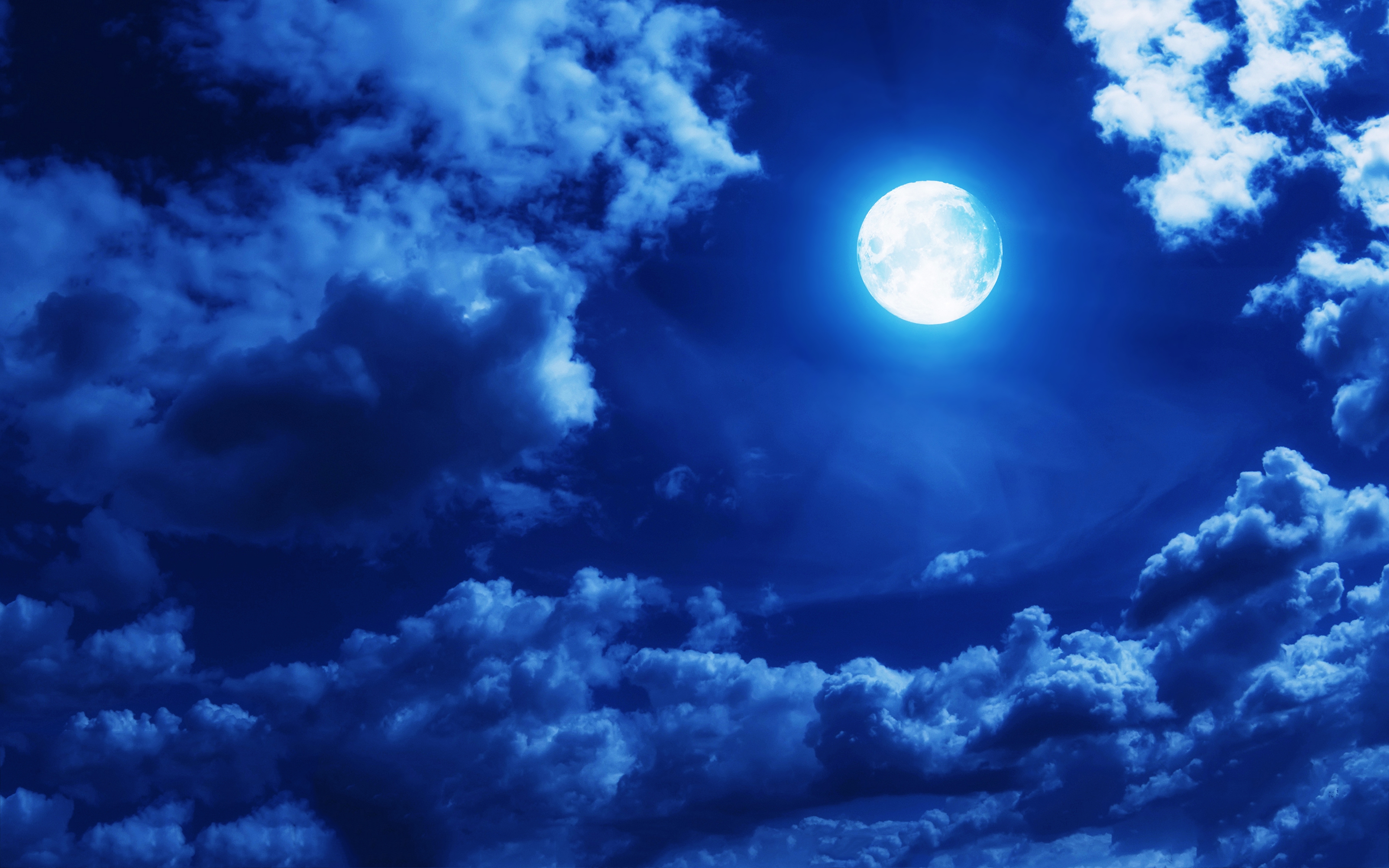 Night Sky Moon 4k Wallpaper