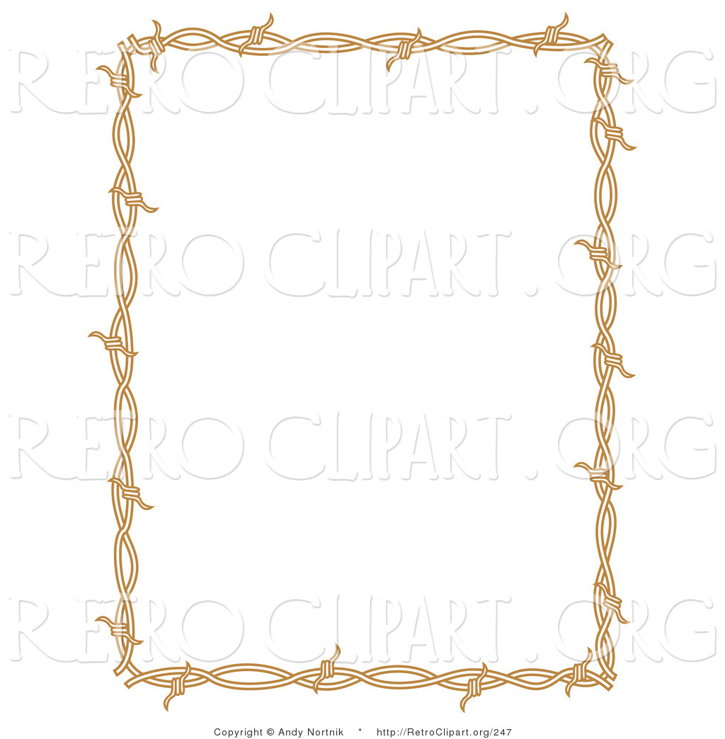 Free download Rectangle Border Frame of Barbed Wire over a Solid White