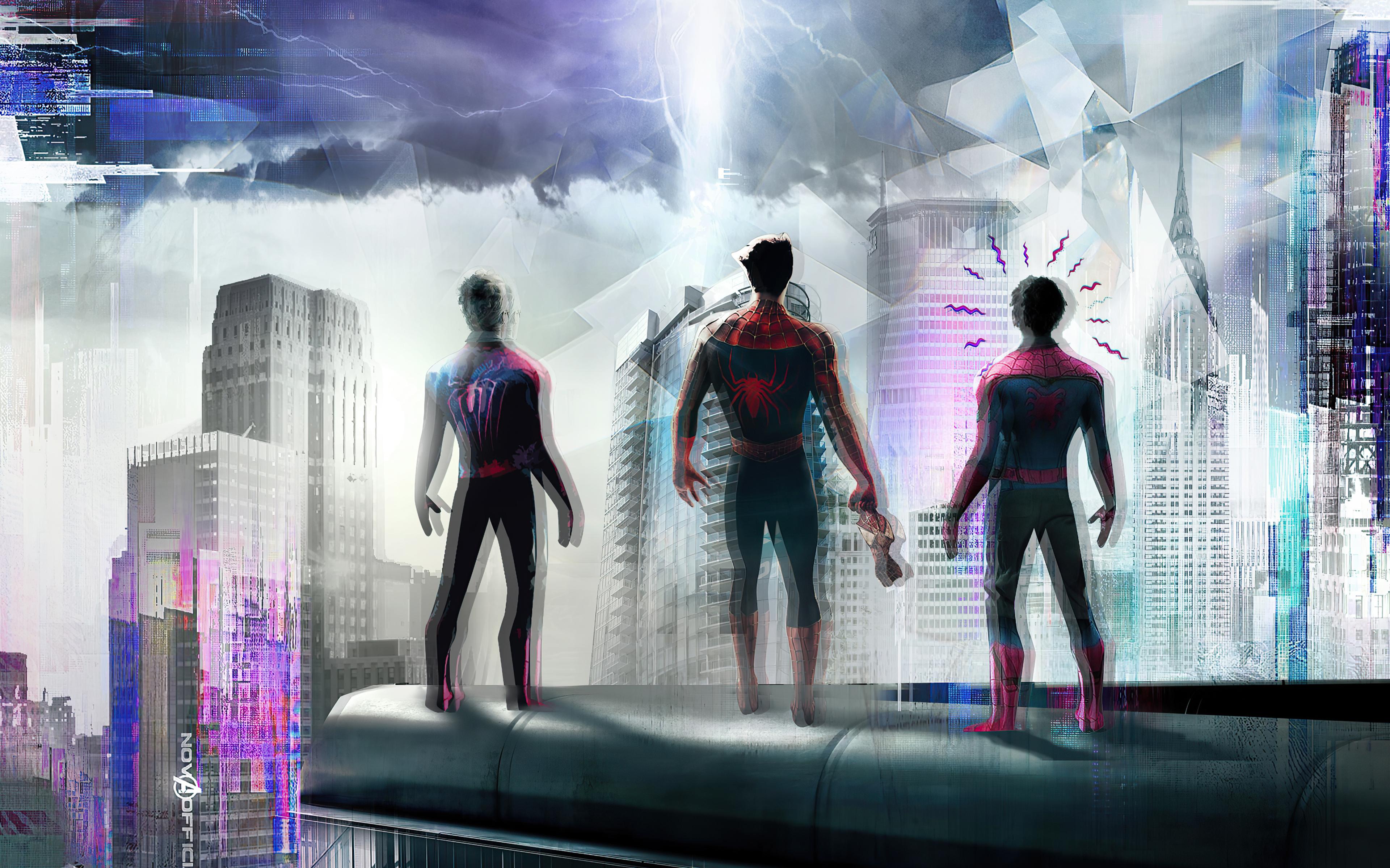 Spiderman Trio 4k HD Wallpaper Image