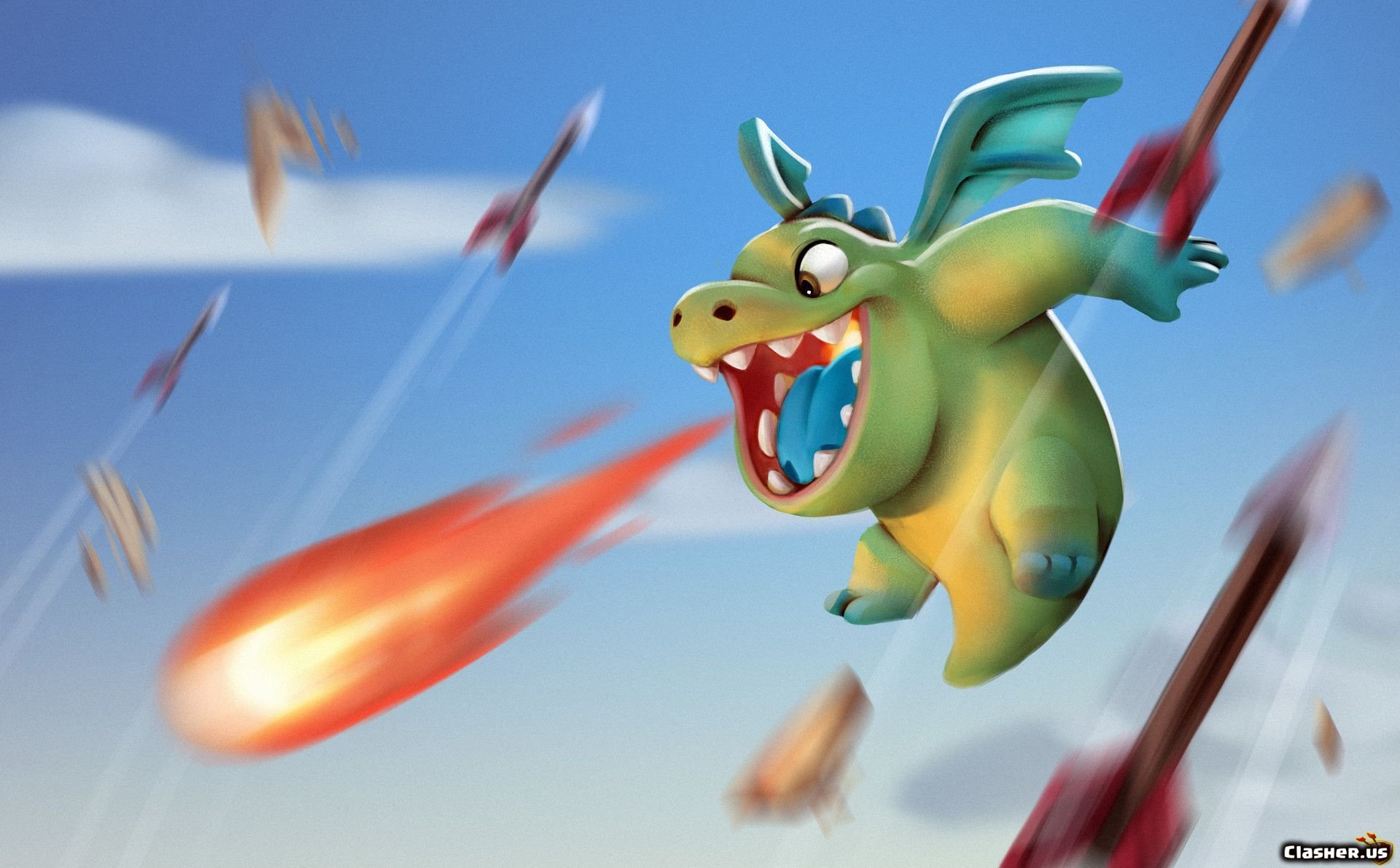 Baby Dragon fire v6   Clash of Clans Wallpapers Clasherus