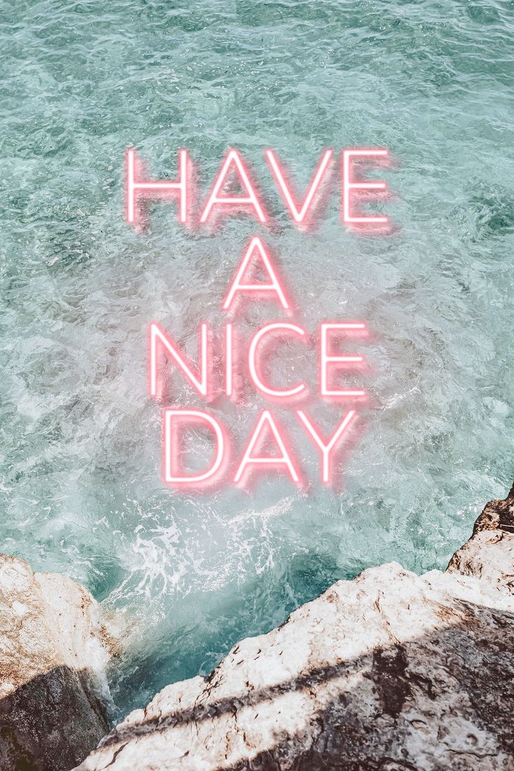 Download free illustration of HAVE A NICE DAY word pink neon