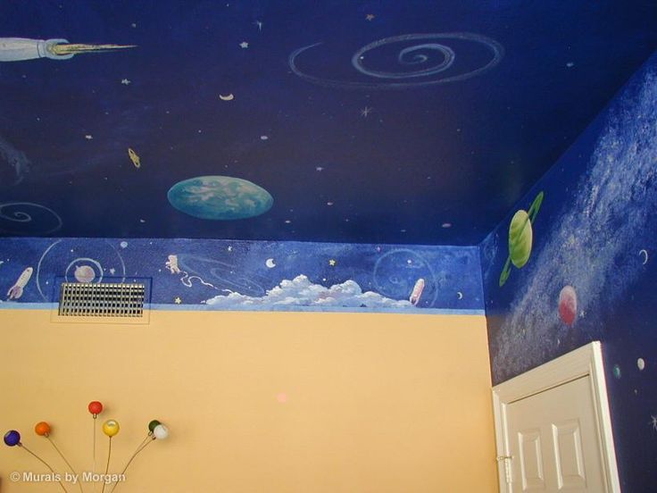 Outer Space Painting With Rocket And Aliens For Kids