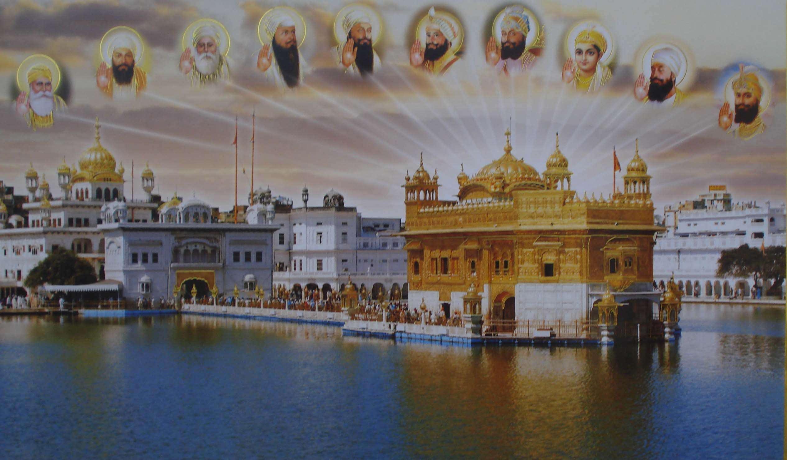 Sikh Gurus Unique Excellent Poster Represent Wallpaper Background