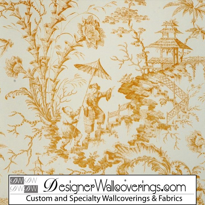 Asian Pagoda Toile Wallpaper [PAL 42045] Designer Wallcoverings