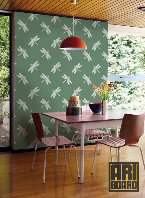 Retro Dragonfly Design Self Adhesive Diy Wallpaper Home Decor Peel