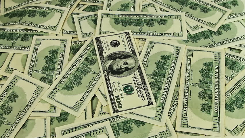Cash Money Background Close Up Rotation Us Dollars On The Top Of