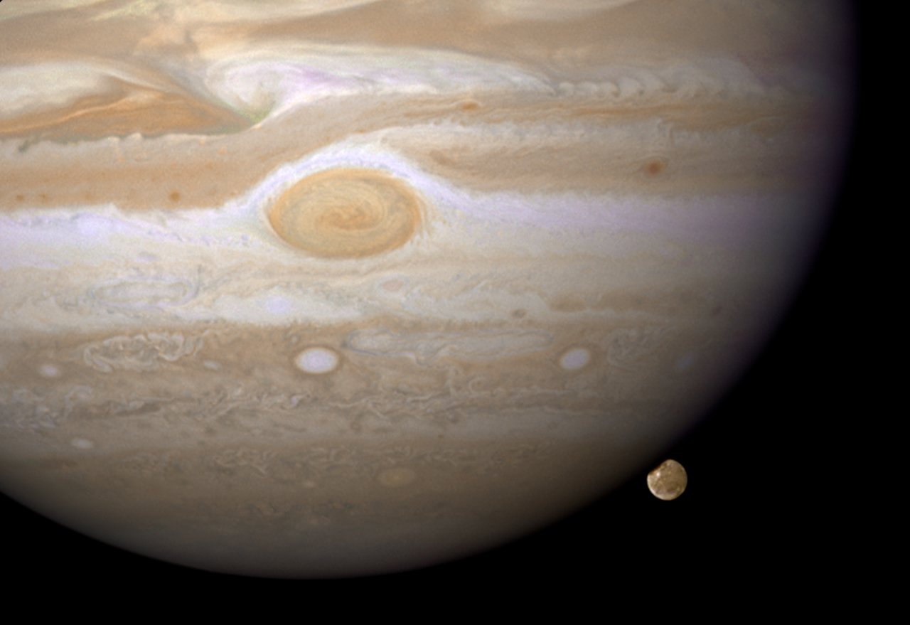 Jupiter And Ganymede Esa Hubble