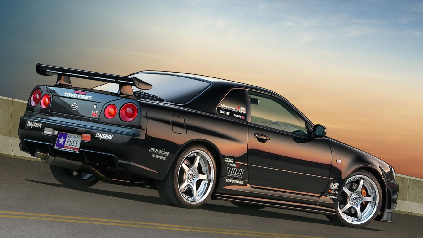 Fast And Furious Nissan Skyline Gt R R34 Black Wallpaper