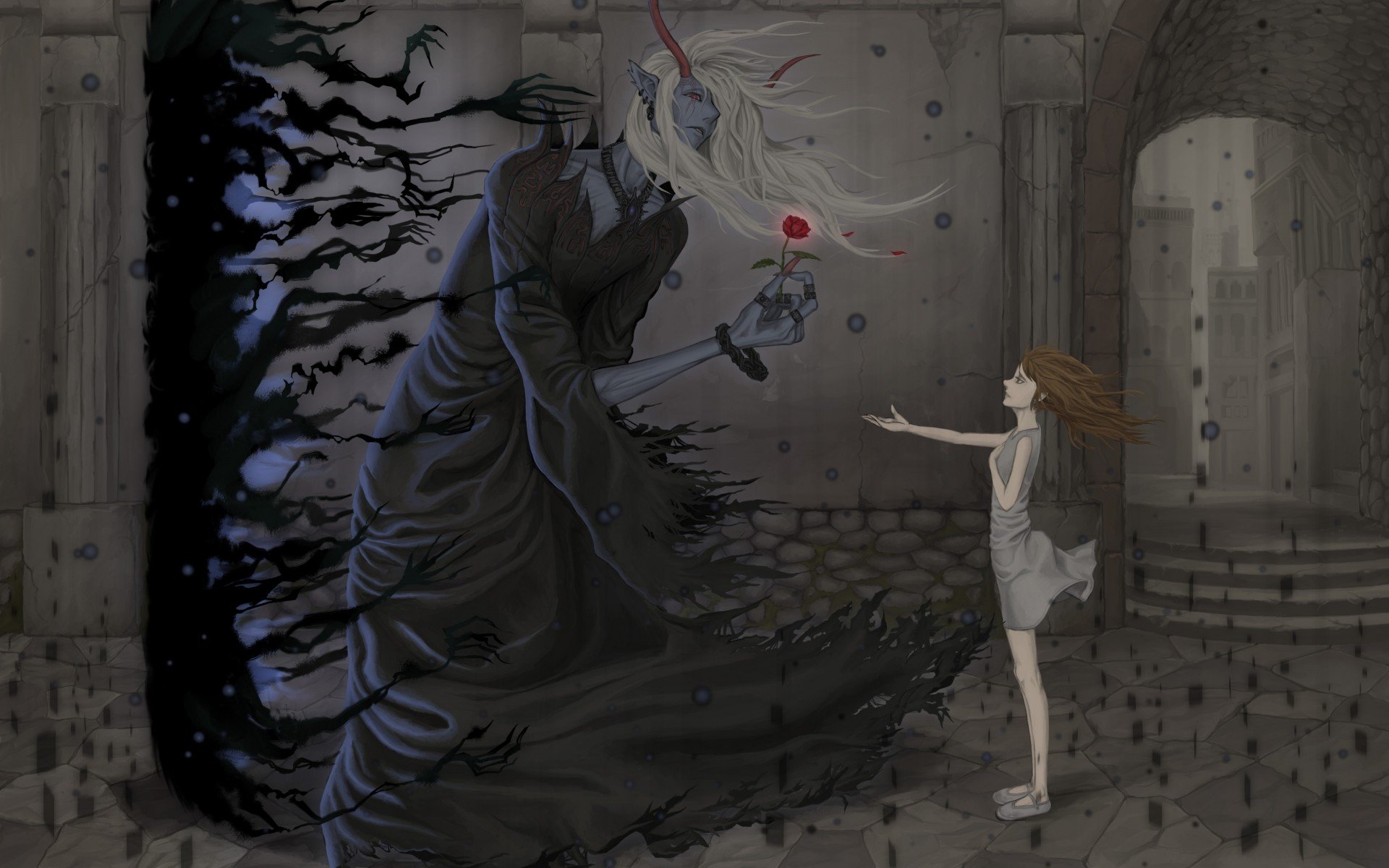 Original anime dark fantasy demon girl wallpaper 1920x1200 44997