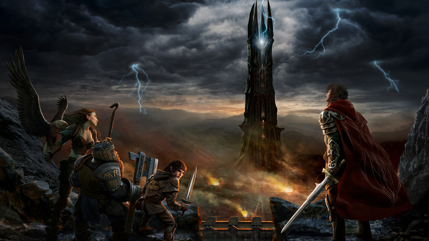 Fortress Tower Lightning Mordor Hobbit Elf Dwarf Bird Warrior