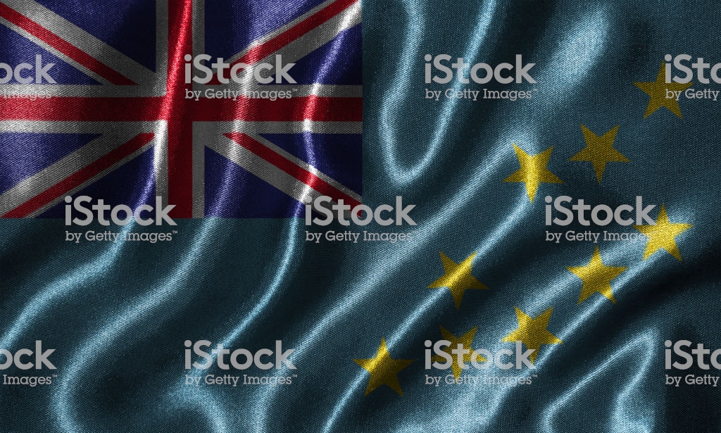 Wallpaper By Tuvalu Flag And Waving Fabric Stock Photo