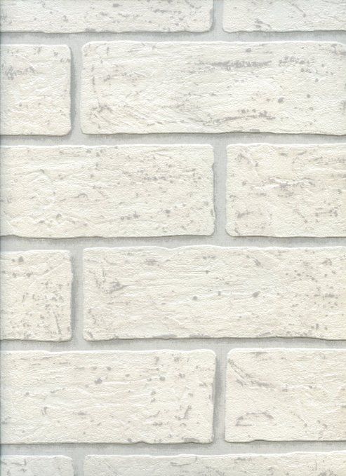 Amazon Faux Brick Wallpaper Embossed White