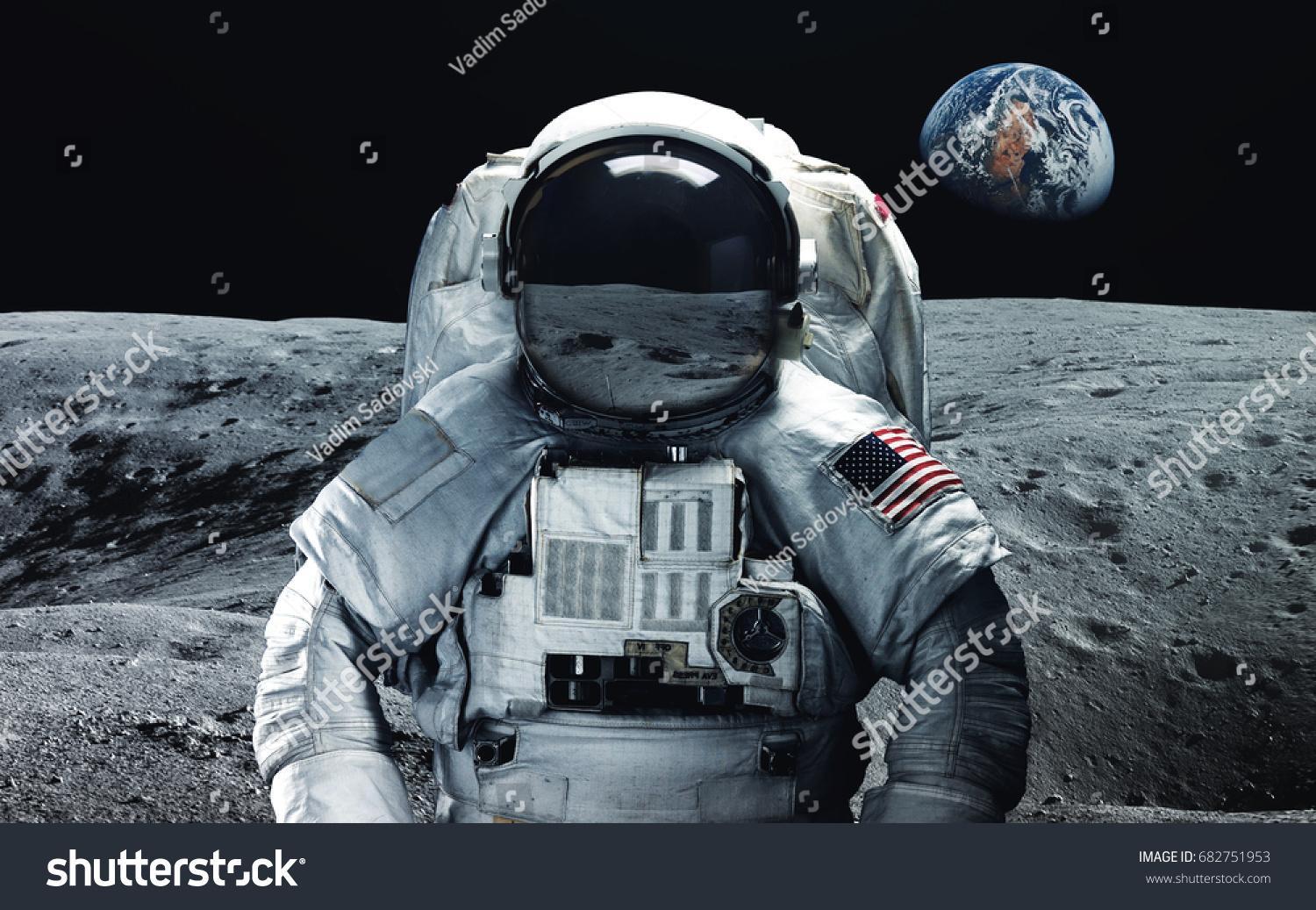 Astronaut Moon Abstract Space Wallpaper Universe Stock Photo