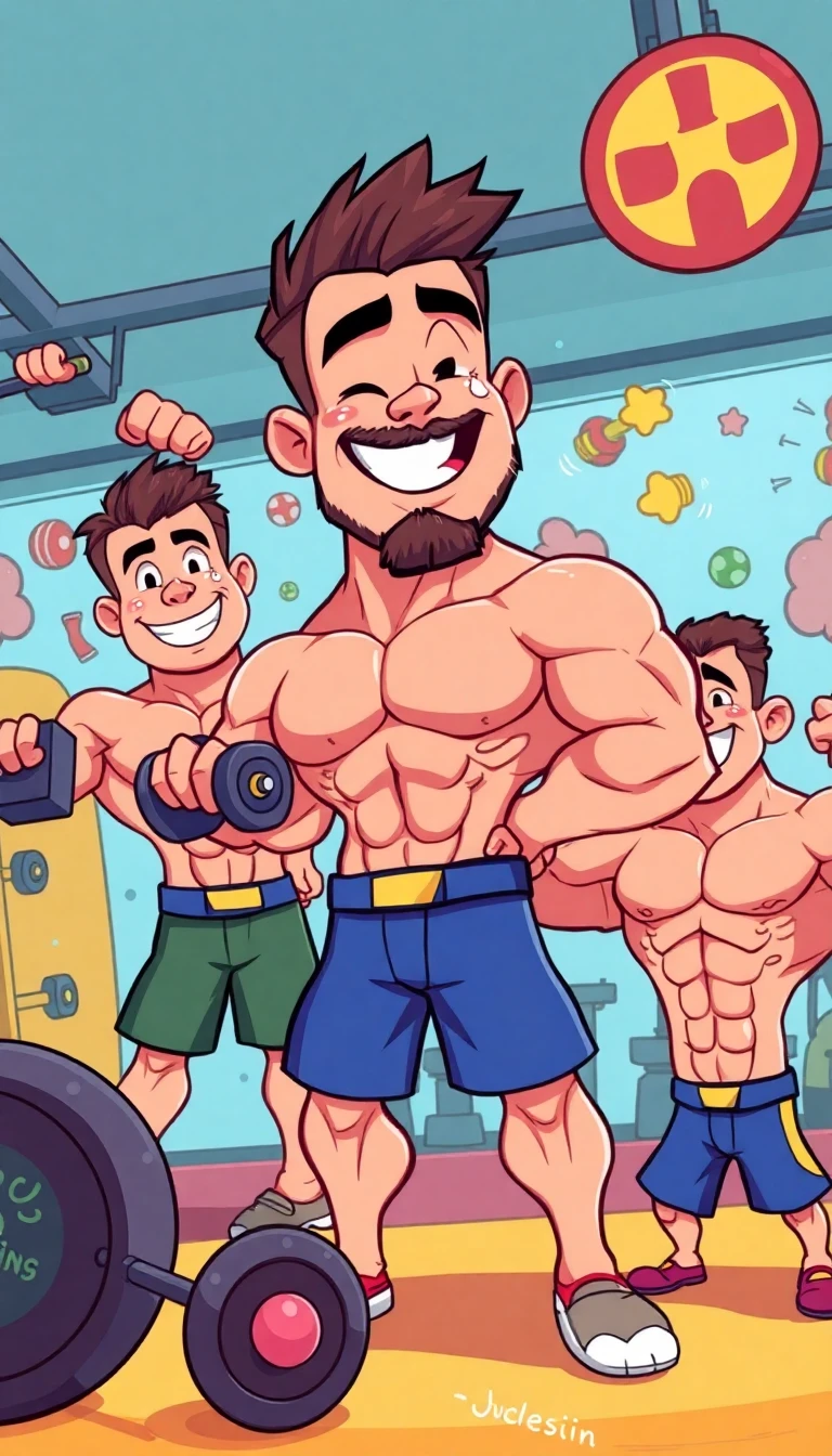 Cartoon Bodybuilding Wallpaper