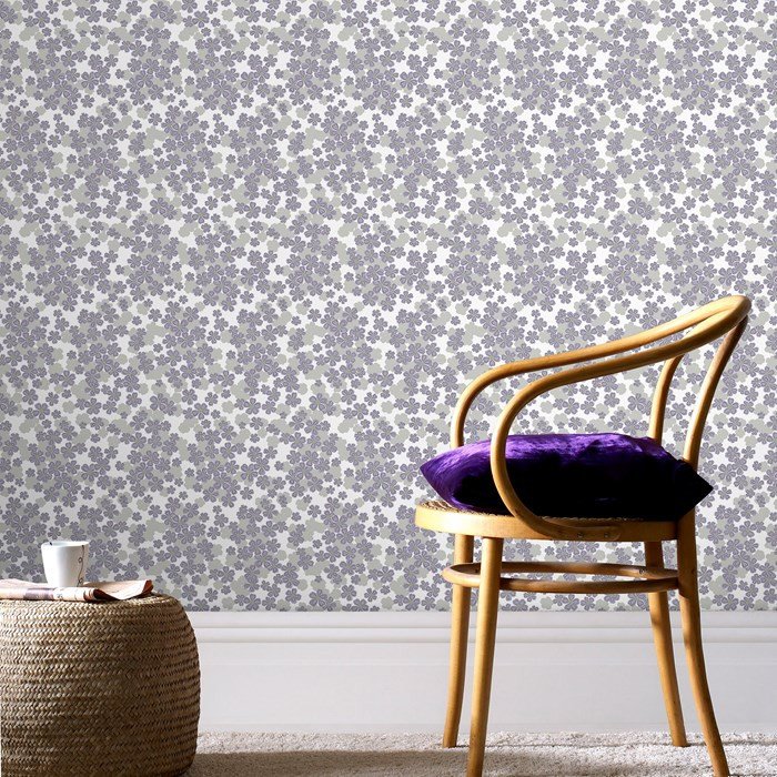 Flower Wallpaper In Purple Design By Graham Brown Burke Decor
