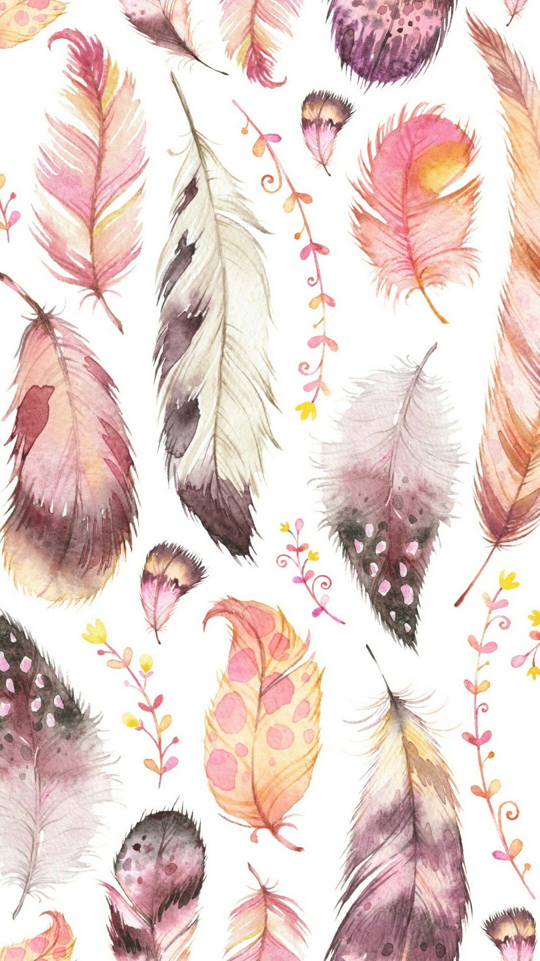 Feathers Pattern Boho Bohemian Background Background