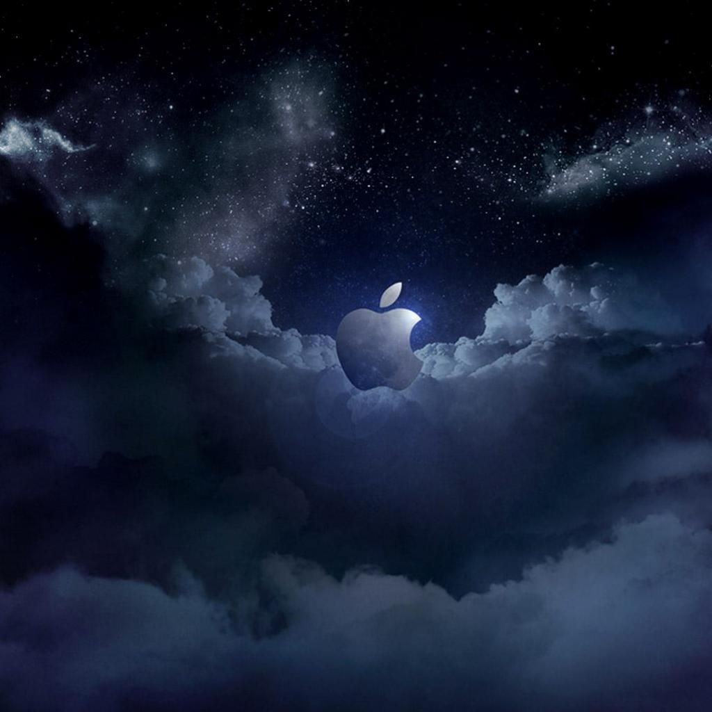Cloudy Apple Logo Wallpaper iPad Background