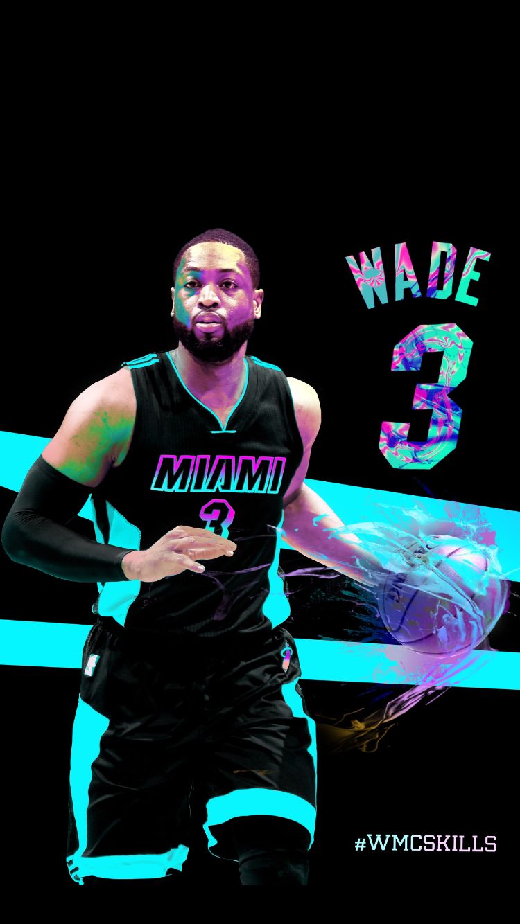 Dwyane Wade Miami Heat Wmcskills Photoshop Nba Basketball Art