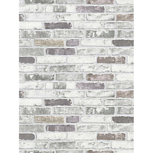 White Grey Brick Wallpaper