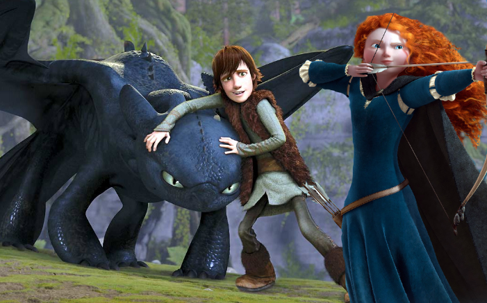 Merida And Hiccup Defend Toothless By Aircatskylion