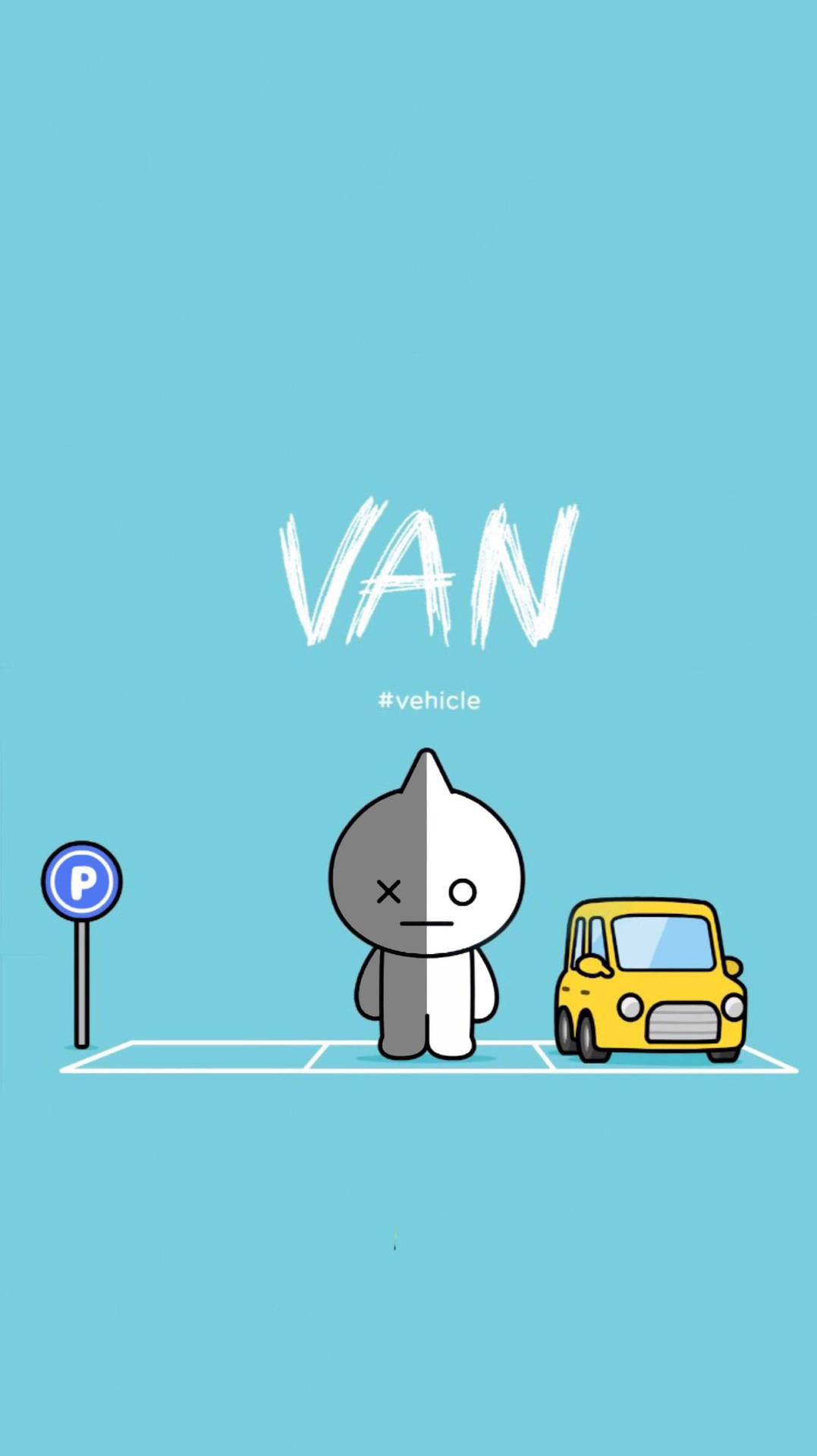 The Iconic Van Bt21 Cruising On Its Journey Wallpaper