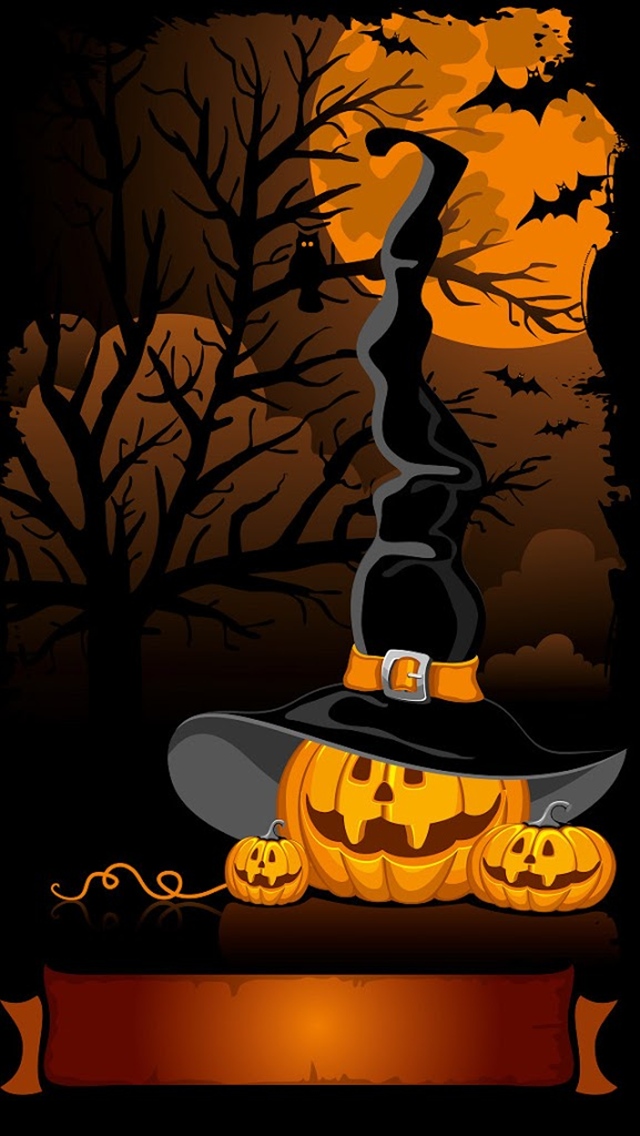 Cute Halloween Wallpaper For iPhone Three Pumpkins