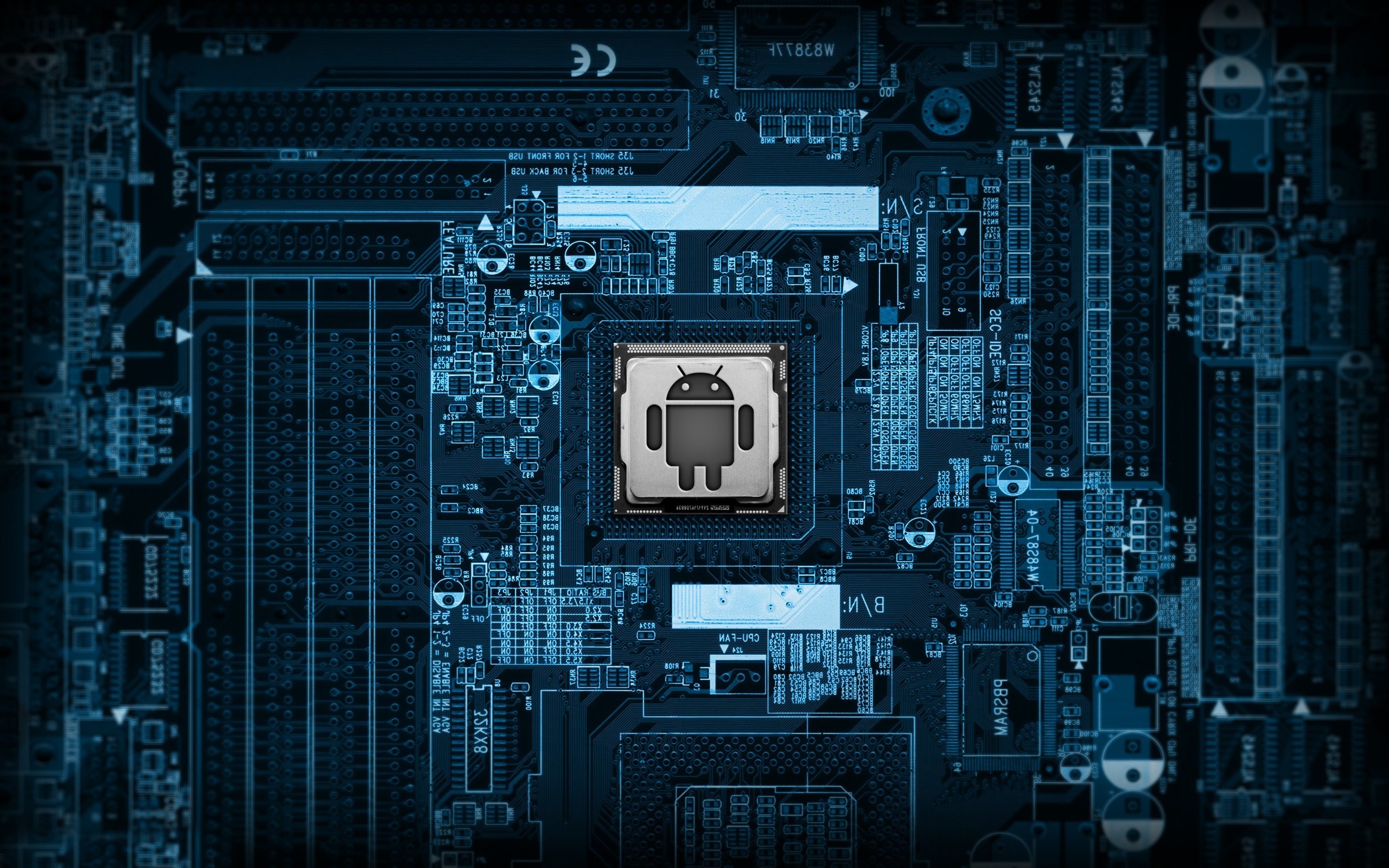 Android Logo On The Motherboard Wallpaper High Resolution
