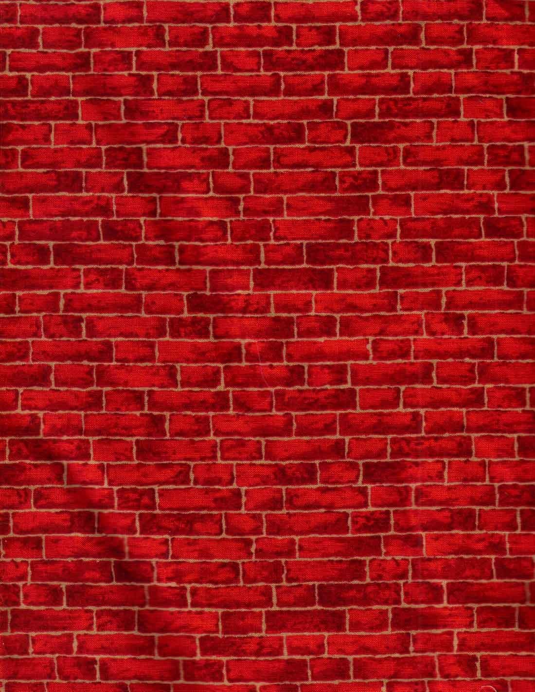 Red Brick Wall Pattern Half Yard Print By
