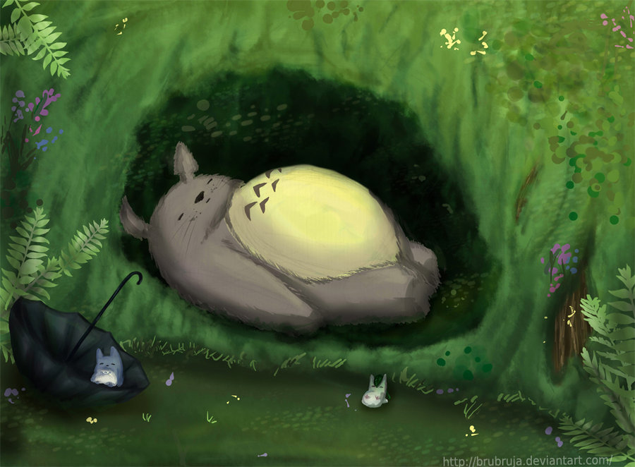 Pin Totoro Wallpaper Is Sitting Under A Tree 3d