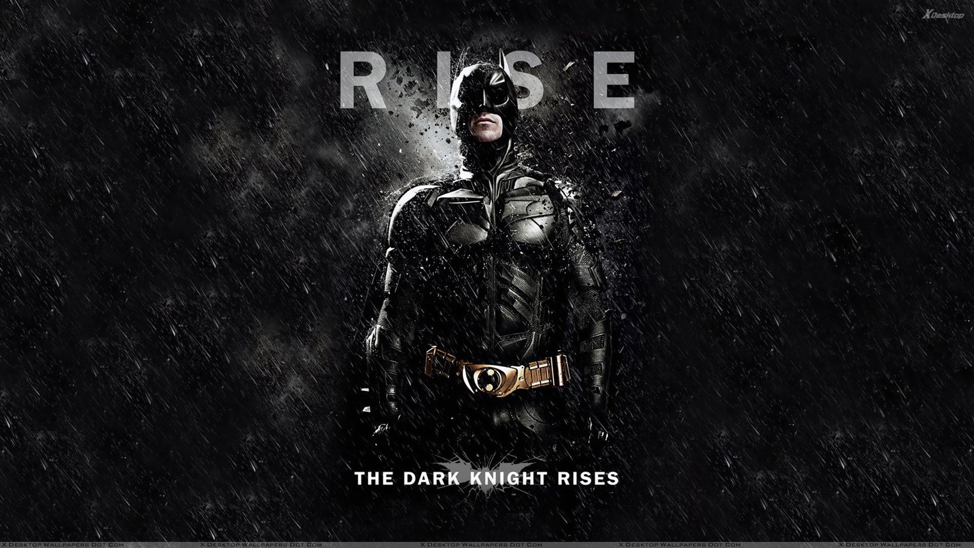 The Dark Knight Rises Christian Bale As Batman And Black Rainy