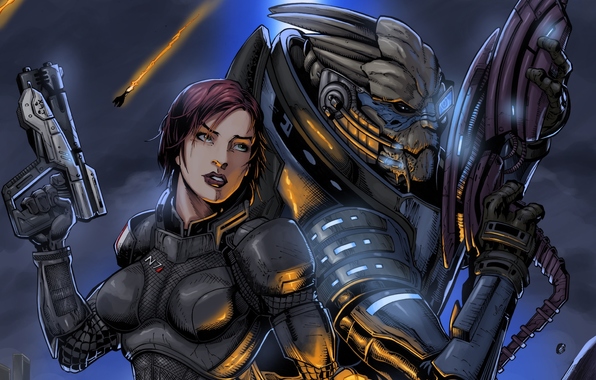 Garrus Vakarian Mass Effect Art Girl Fantasy Alien Turian C Sec