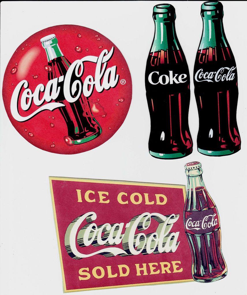 Free download 10 COKE COCA COLA WALL SAFE STICKER CHARACTER BORDER CUT