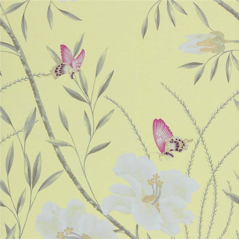 Lemon Pink Cream Papillon Harlequin Boutique Wallpaper