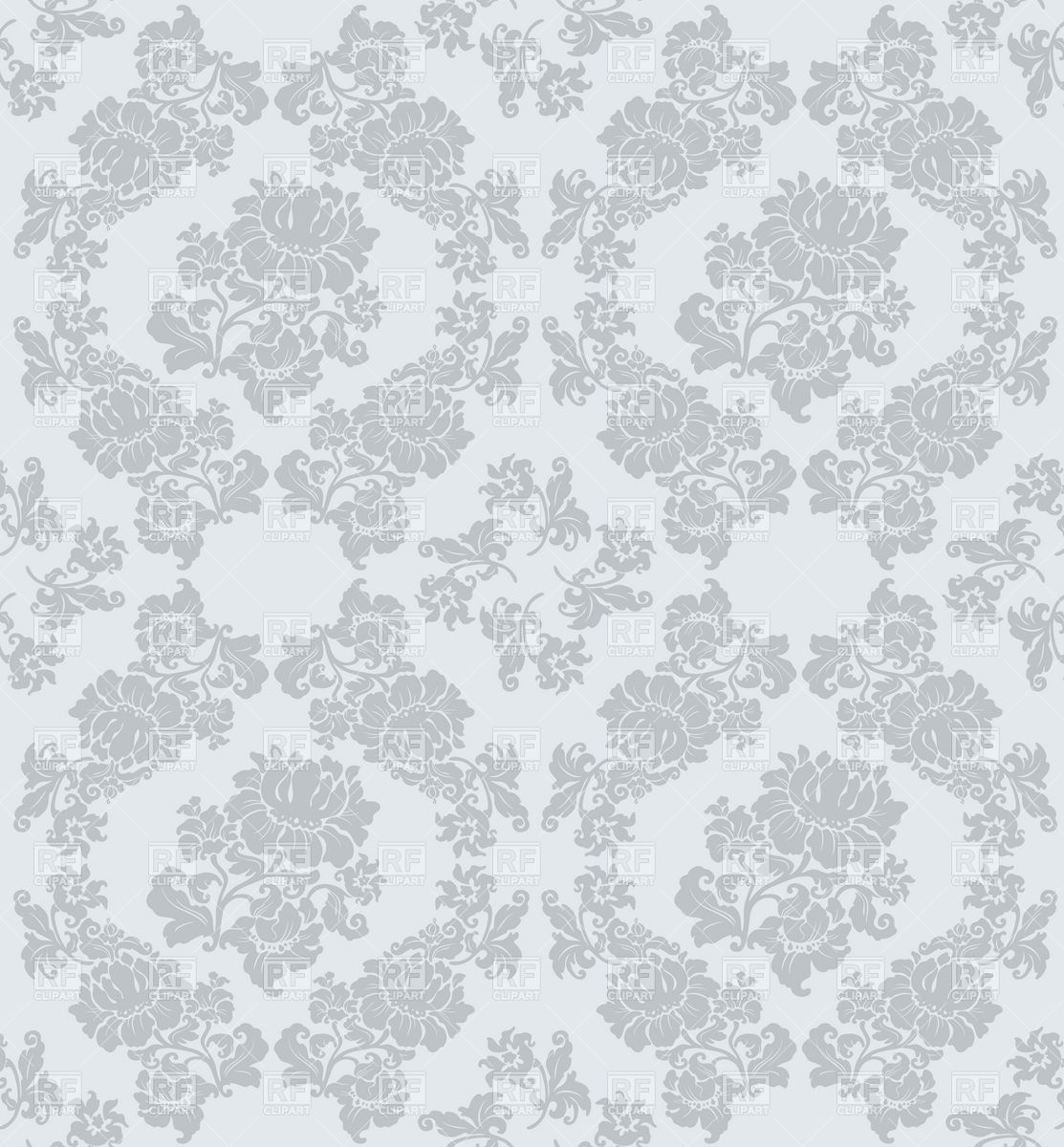 Grey Victorian Wallpaper With Floral Ornament Background