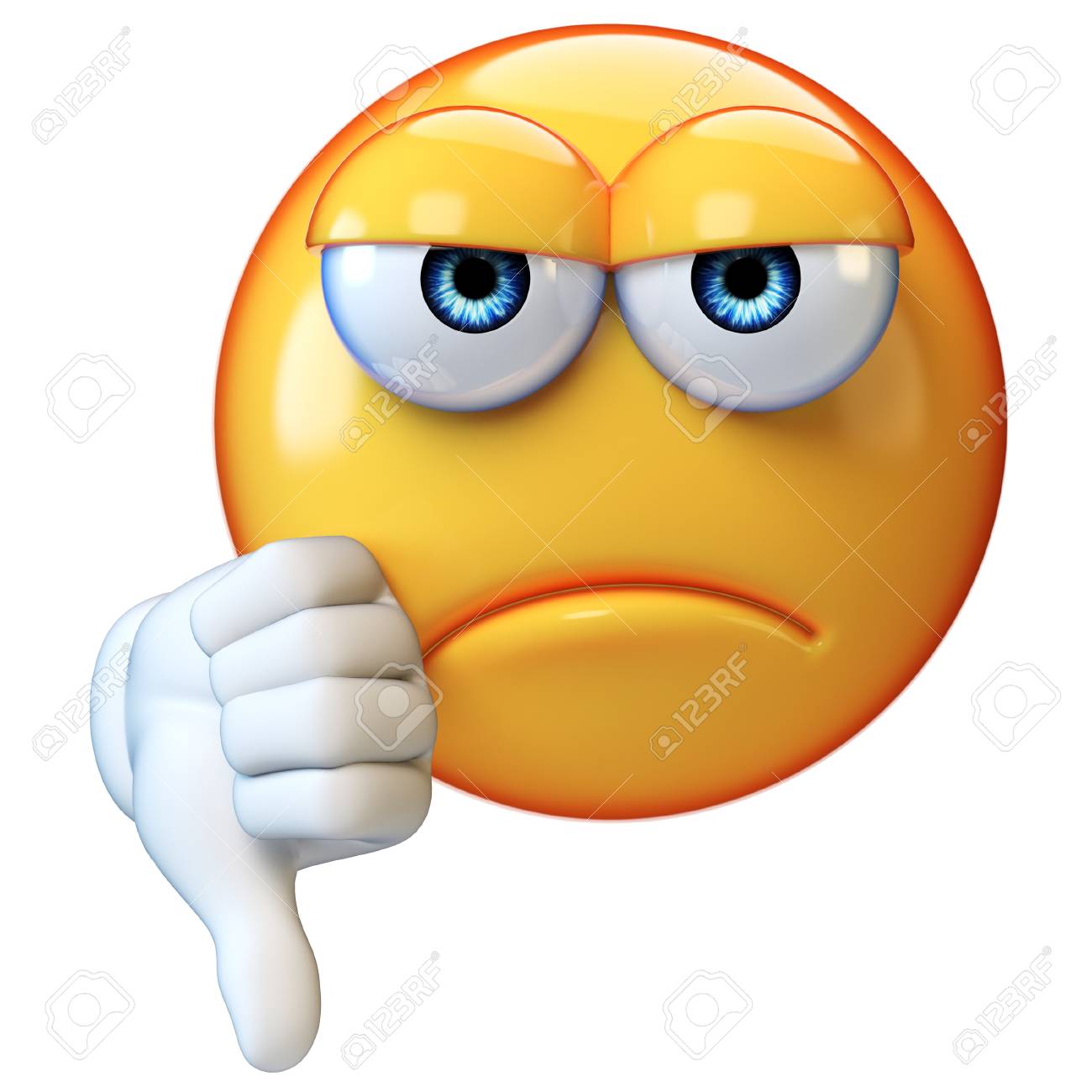Thumb Down Emoji Isolated On White Background Emoticon Giving