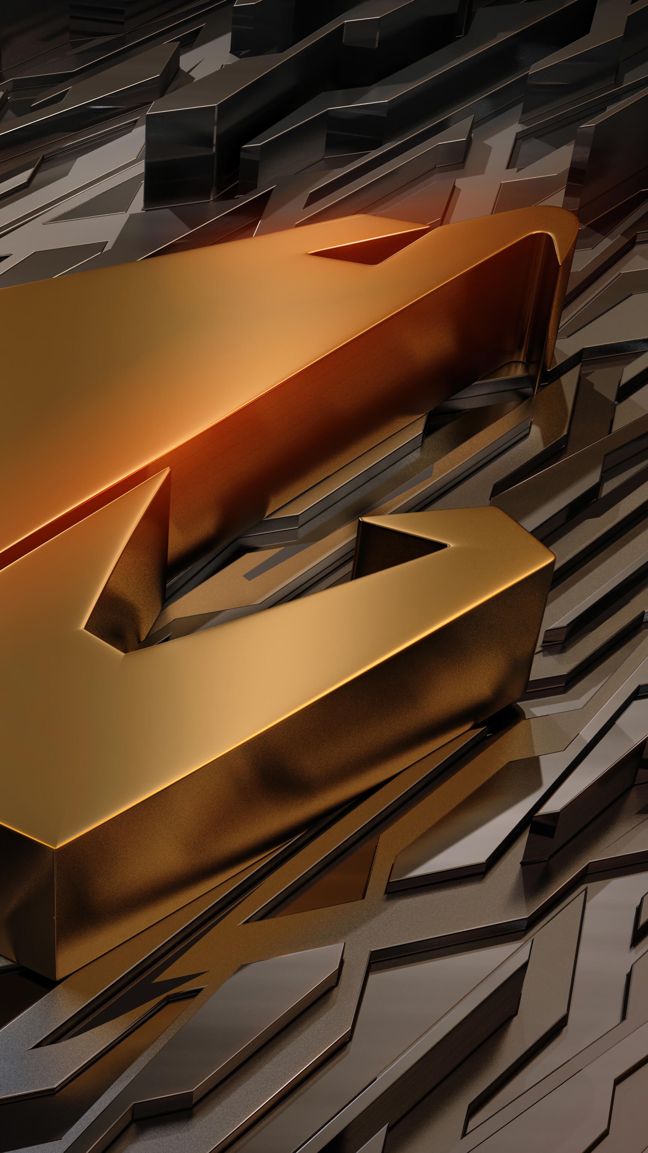 Aorus Gold Logo Wallpaper iPhone Phone 4k 1640e
