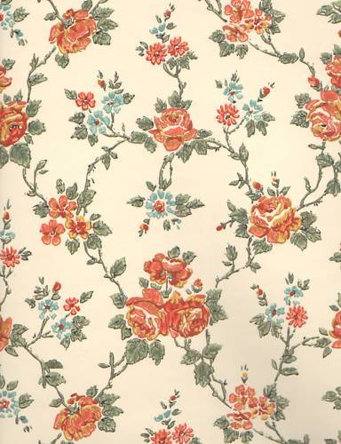 Quaint 19thc Reproduction Victorian Floral Wallpaper