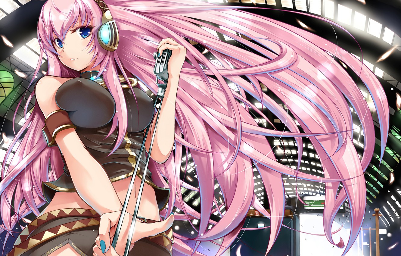 Wallpaper Headphones Microphone Vocaloid On Stage