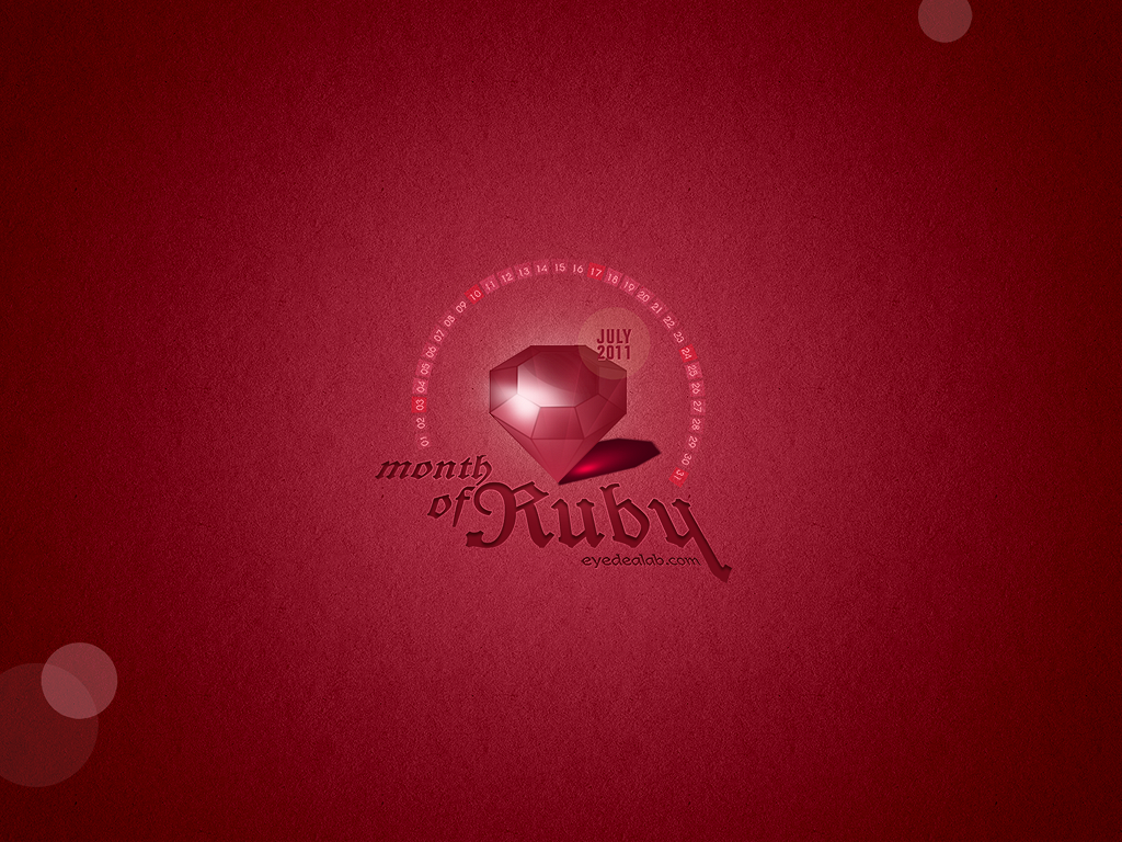Month Of Ruby July Calendar Wallpaper Eyedea Lab
