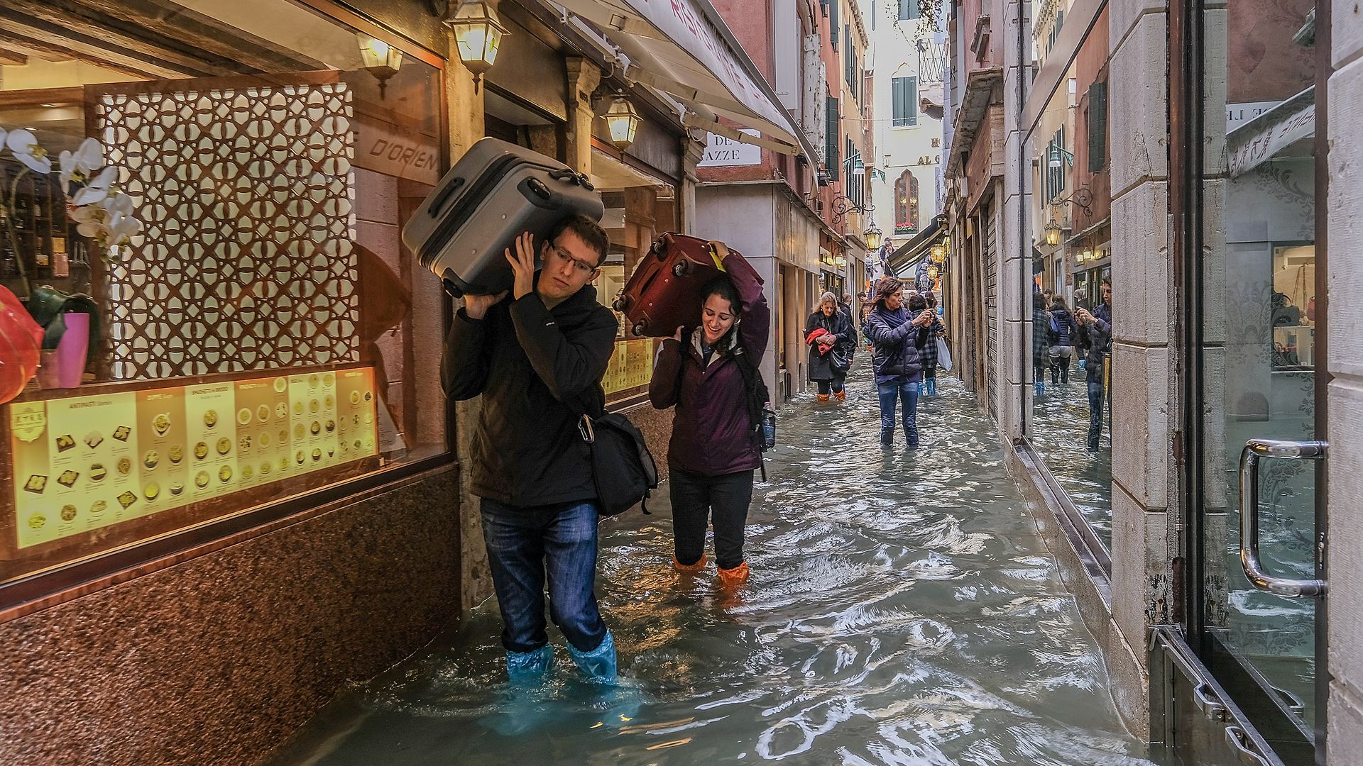 In Photos Venice Experiences Highest Tide Years Axios