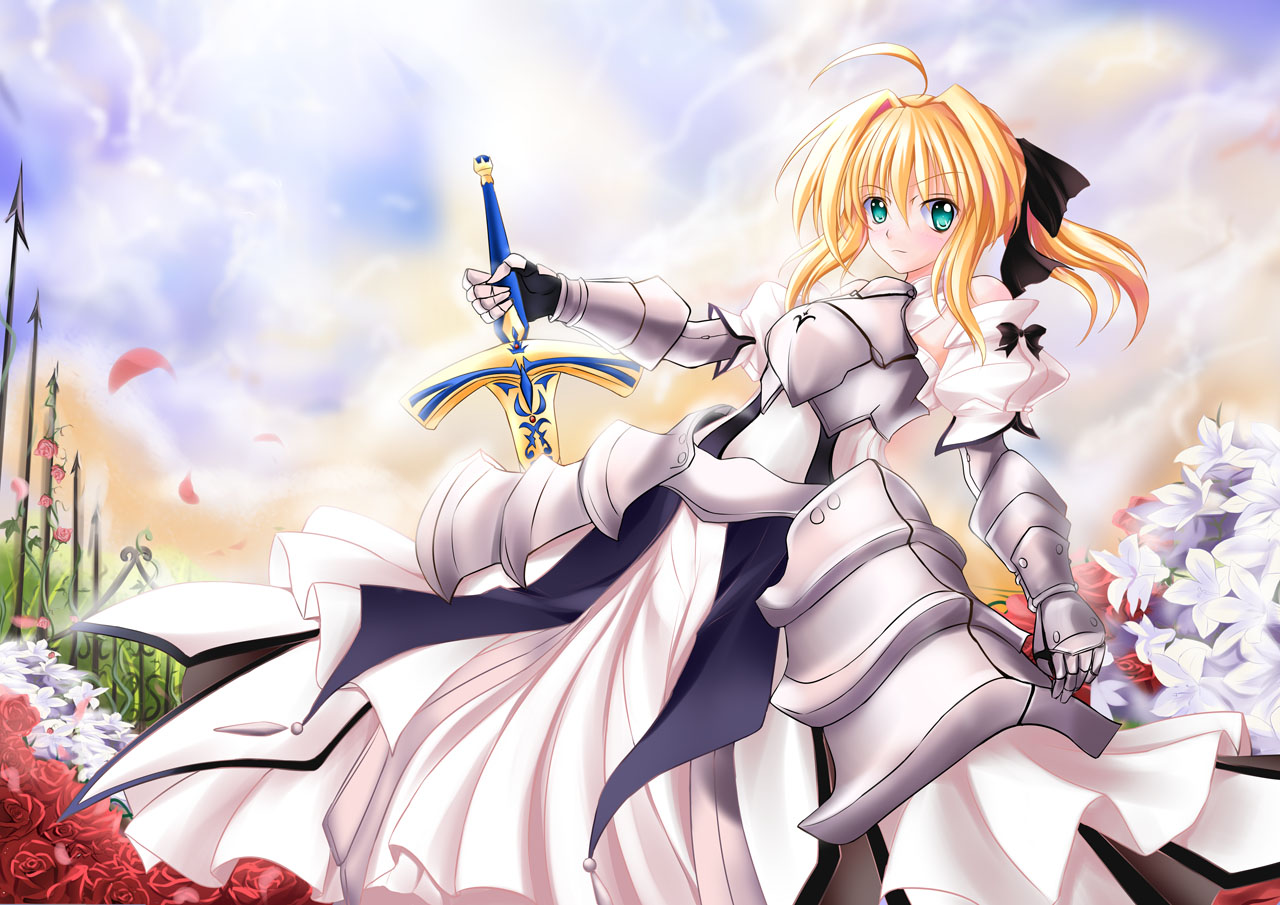 Stay Fate Flowers Petals Saber Sword Weapon